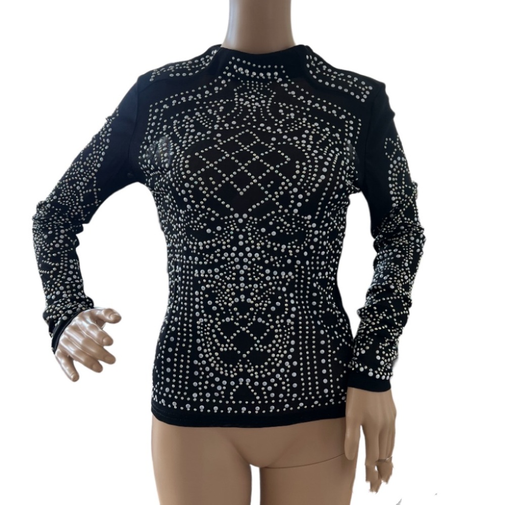 Windsor Sheer Mesh Festival Goth Embellished Rhinestones